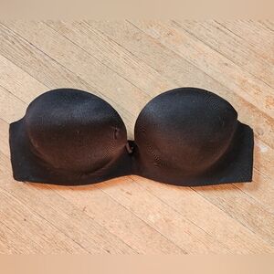 Vintage: Victoria's Secret Black Padded Strapless Bra, Size 36A